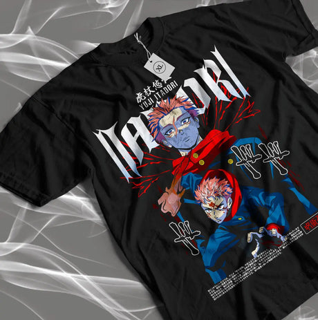 Immerse yourself in this striking Yuji  Tee, perfect for any Yuji fans. Looking for more Jujutsu Kaisen merch? Explore our full collection of anime merch now!