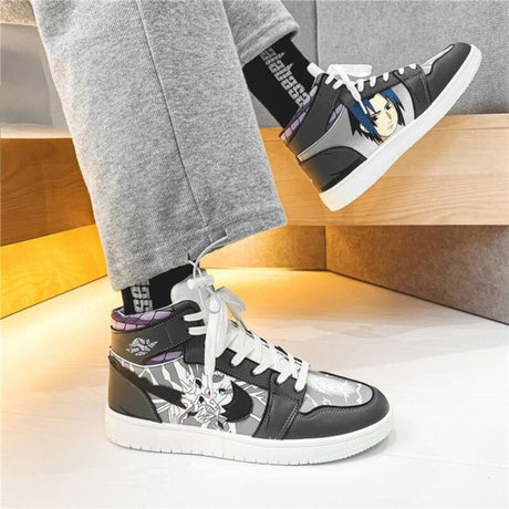 Anime peripheral Naruto joint aj men's shoes autumn Putian high-top basketball trendy shoes Air Force No. 1 men's board sasuke style, everythinganimee