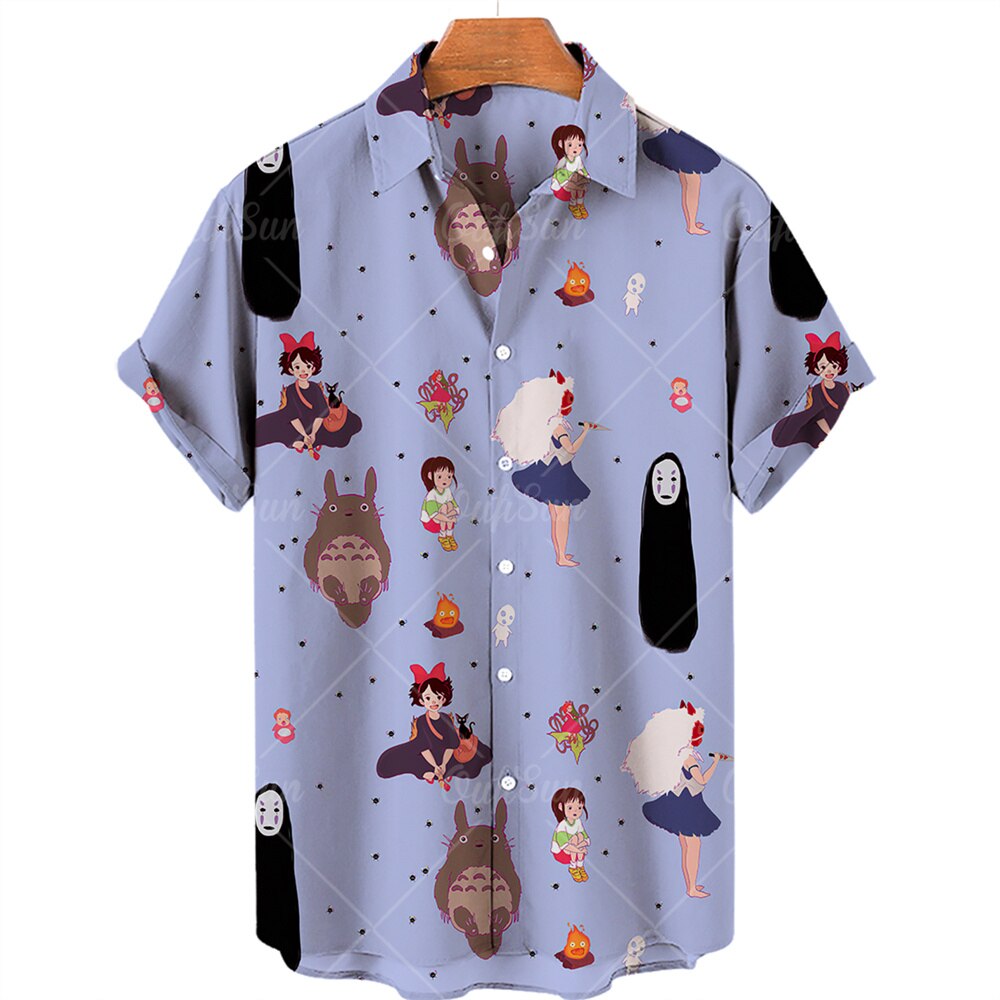 Spirited Away Short Sleeve Button-Up Shirts