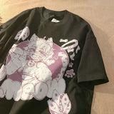 Anime Cat Girl "Meow" Oversized Tee