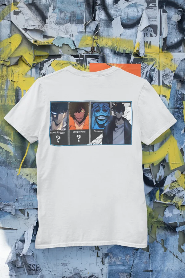 Here at Everythinganimee we have the best anime shirts in the world.
Celebrate the legendary trio from Solo Leveling with this must-have tee, featuring Sung Jin-Woo, Sung Il-Hwan, and the terrifying Statue of God. The vibrant design captures the essence of the powerful characters.