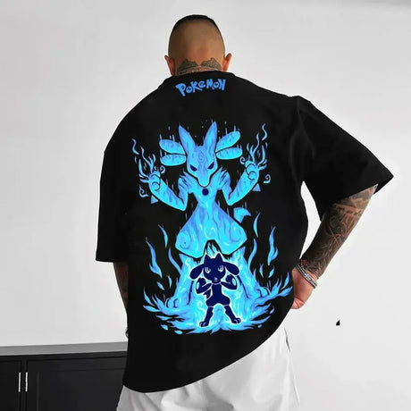 This tee captures the magic of Lucario & Riolu. If you're looking for more Pokemon merch, we have it all! Check out our anime merch now—free shipping!