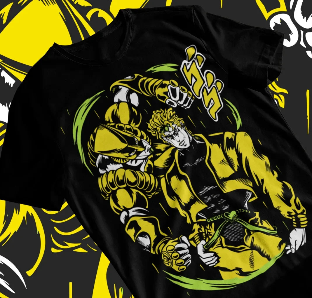 Here at Everythinganimee we have only the best anime merch! Free Global Shipping.
Unleash the power of the Dio Brando with this amazing tee. Featuring a bold and intense design.