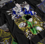 Here at Everythinganimee we have the best anime shirts in the world.
Relive the excitement of Hunter x Hunter with this dynamic tee showcasing Gon and Killua in action. A perfect blend of vintage anime style and modern flair, this shirt captures the heart of adventure and friendship in the series.