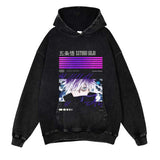 Jujutsu Kaisen Washed Black Streetwear Cotton Vintage Hoodie