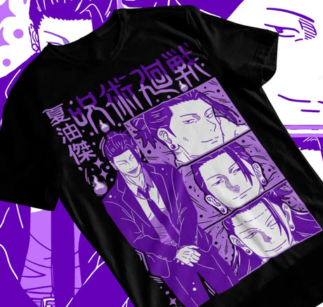 Here at Everythinganimee we have only the best anime merch! Free Global Shipping.
Embrace the dark allure of Jujutsu Kaisen with this captivating Geto Suguru T-Shirt.