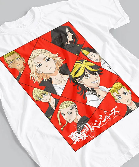 Here at Everythinganimee we have the best anime shirts in the world.
Step into the world of Tokyo Revengers with this standout Squad Tee! Showcasing your favorite characters from the hit anime, this shirt brings the intensity and action of the Tokyo Manji Gang to life.