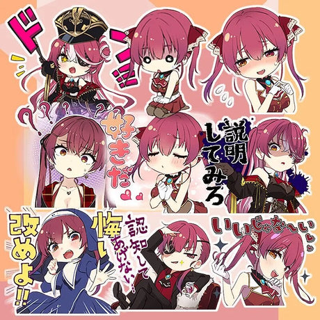 These stickers feature the adventurous spirit of Houshou, the beloved pirate. | If you are looking for more Hololive Merch, We have it all! | Check out all our Anime Merch now!