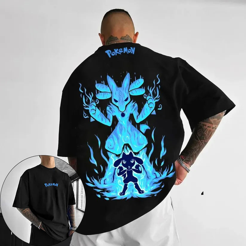 This tee captures the magic of Lucario & Riolu. If you're looking for more Pokemon merch, we have it all! Check out our anime merch now—free shipping!