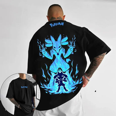 This tee captures the magic of Lucario & Riolu. If you're looking for more Pokemon merch, we have it all! Check out our anime merch now—free shipping!