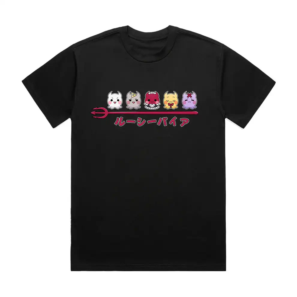 Here at Everythinganimee we have the best anime shirts in the world.
Unleash the cute chaos of the Demonites with this LucyPyre Tee, featuring the adorable yet mischievous characters from the series.