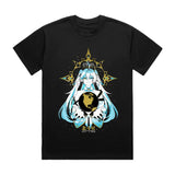 Here at Everythinganimee we have the best anime shirts in the world.
Illuminate your wardrobe with the Cynosurae North Star Tee, featuring the captivating and celestial design of the North Star character. With radiant gold and blue accents, this tee showcases a powerful figure holding the world.