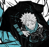 Here at Everythinganimee we have only the best anime merch! Free Global Shipping.
Channel the unique curse speech abilities of Inumaki Toge with this standout Jujutsu Kaisen T-shirt. This tee is perfect for fans of the enigmatic sorcerer known for his distinctive speech and powerful cursed energy. 