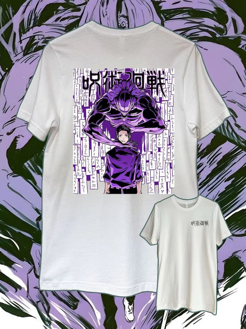 Immerse yourself in this striking Yuta Tee, perfect for anime fans Looking for more Jujutsu Kaisen merch? Explore our full collection of anime merch now!