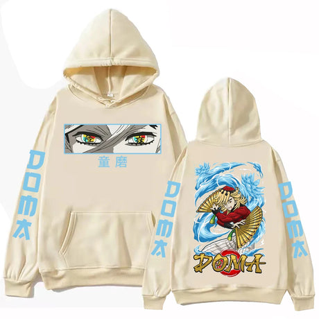 Immerse yourself in this kawaii Doma hoodies, perfect for anime fans. Looking for more Demon Slayer merch? Explore our full collection of anime merch now!