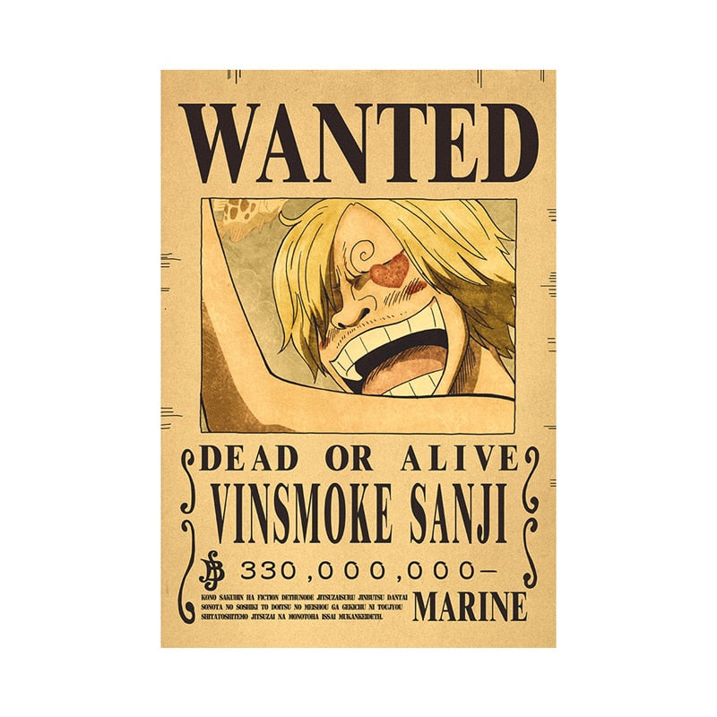 One Piece Wanted Bounty Posters