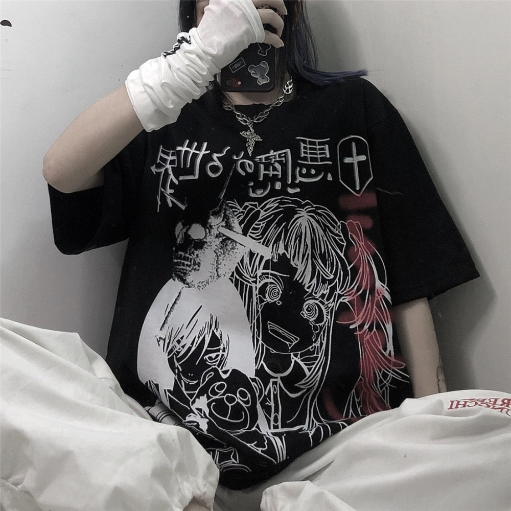 Goth Anime Oversized Tees