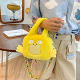 Pokmon Psyduck Shoulder Bag Yellow Crossbody Bag Plush Toy Bag Ins Kawaii Anime Cute Creative Handbag Birthday Gift, everythinganimee