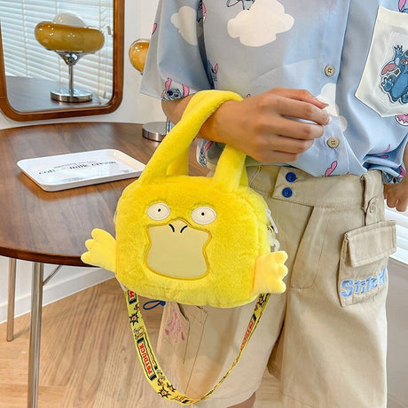 Pokmon Psyduck Shoulder Bag Yellow Crossbody Bag Plush Toy Bag Ins Kawaii Anime Cute Creative Handbag Birthday Gift, everythinganimee