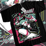 Here at Everythinganimee we have the best anime shirts in the world. 
Dive into the chaotic world of Cyberpunk Edgerunners with this vibrant tee. 