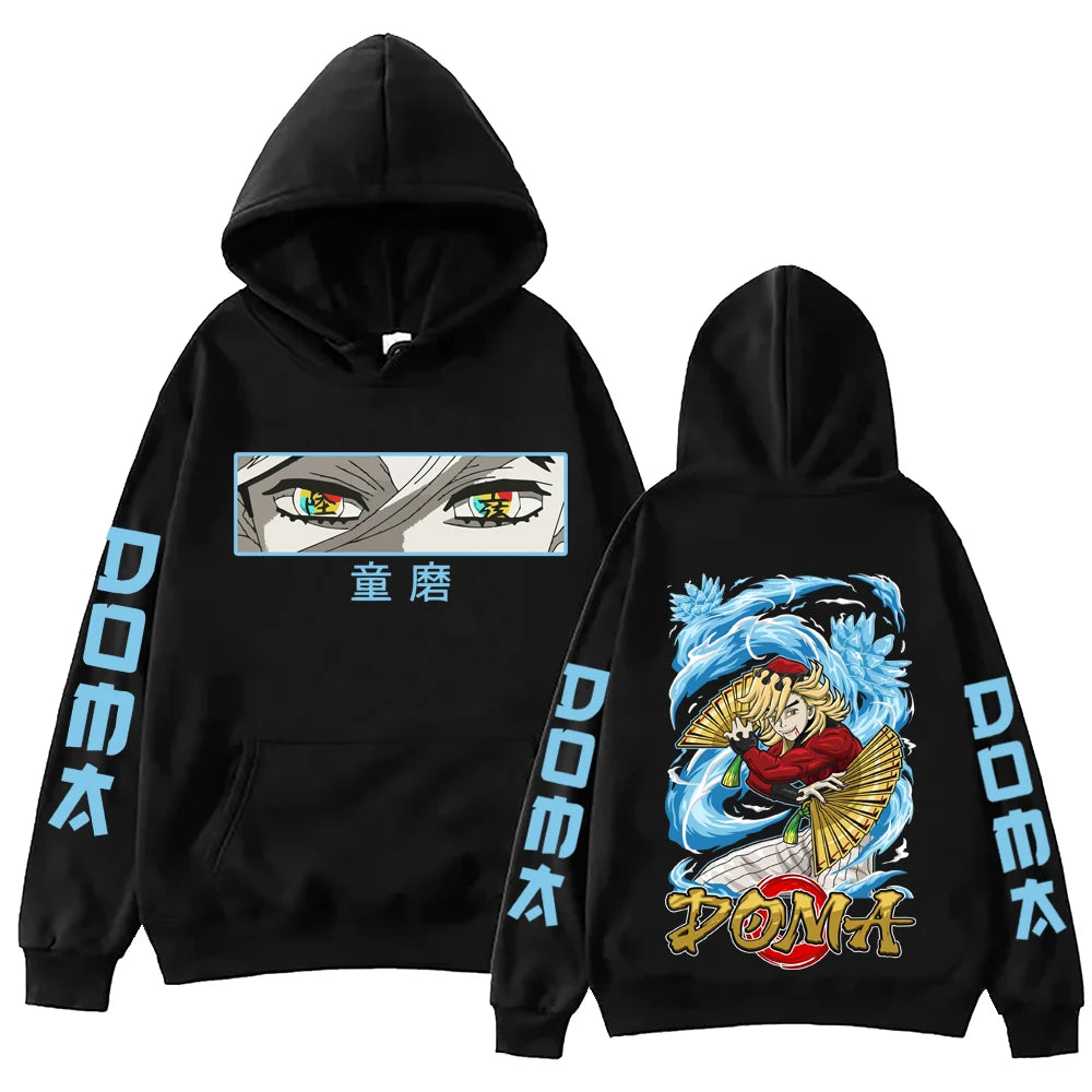 Immerse yourself in this kawaii Doma hoodies, perfect for anime fans. Looking for more Demon Slayer merch? Explore our full collection of anime merch now!