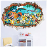 Pokemon Broken Wall Style Wall Stickers