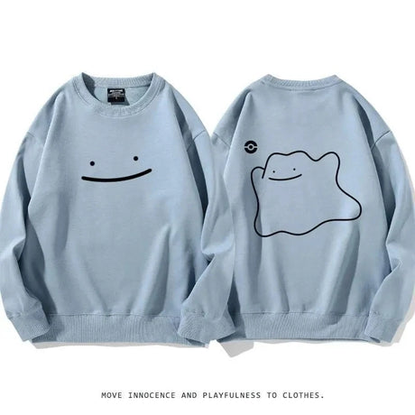 Upgrade your style with our Pokemon Pals Blue Crew Neck Sweatshirt Series | Here at Everythinganimee we have the worlds best anime merch | Free Global Shipping