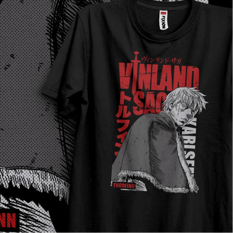 Immerse yourself in this awesome Thorfinn tee, perfect for anime fans. Looking for more Vinland Saga merch? Explore our full collection of anime merch now!