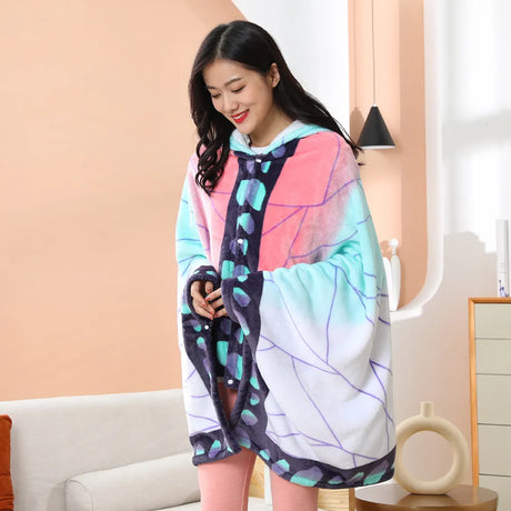 Cuddle up in the most comfortable blanket cloak ever | If you are looking for more Demon Slayer Merch, We have it all! | Check out all our Anime Merch now!