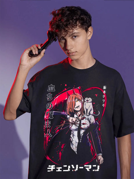 Immerse yourself in this striking Power Tee, perfect for anime fans. Looking for more Chainsaw Man merch? Explore our full collection of anime merch now!