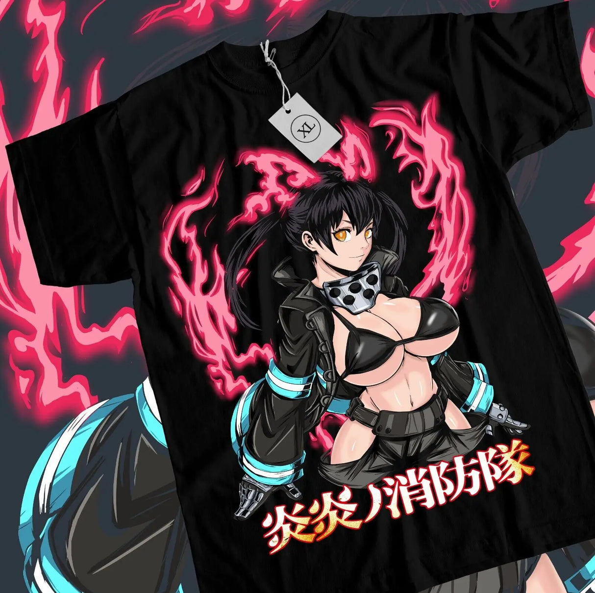 Here at Everythinganimee we have the best anime shirts in the world. 
Bring the heat with the Tamaki Inferno Flame Tee, showcasing the bold and fierce Tamaki from Fire Force. 