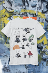 Here at Everythinganimee we have the best anime shirts in the world.
Embark on an adventure in the world of Hollow Knight with this adorable Hollow Knight Chibi Tee, featuring a collection of cute and expressive chibi versions of the game's beloved characters.