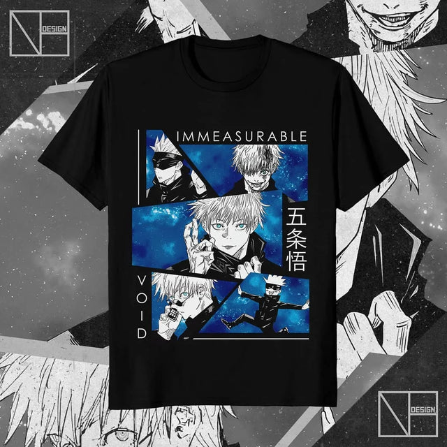 Immerse yourself in this striking Gojo Tee, perfect for any Gojo fans. Looking for more Jujutsu Kaisen merch? Explore our full collection of anime merch now!