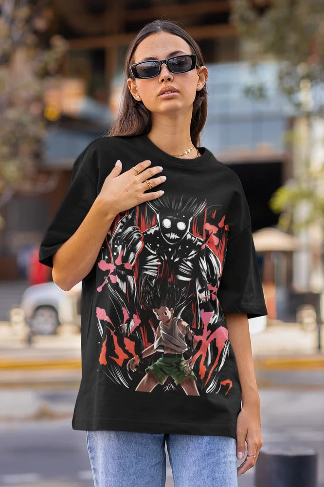 This tee features a striking print of Hisoka , capturing an intense aura of the fan-favorite character.  If you are looking for more Hunter x Hunter Merch, We have it all! | Check out all our Anime Merch now!