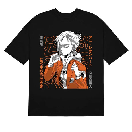 Immerse yourself in this striking Annie Tee, perfect for anime fans. Looking for more Attack on Titan merch? Explore our full collection of anime merch now!