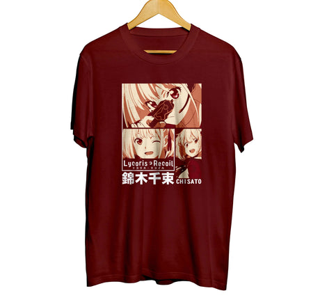 This tee features the adorable character Chisato Nishikigi from Lycoris Recoil, perfect for fans. If you are looking for more Lycoris Recoil Merch, We have it all! | Check out all our Anime Merch now!