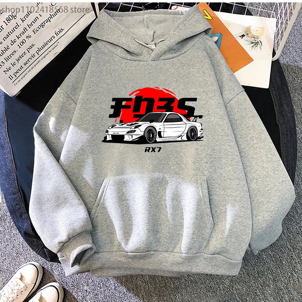 Upgrade your style with our new Initial D RX7 JDM Drift Hoodie | Here at Everythinganimee we have the worlds best anime merch | Free Global Shipping