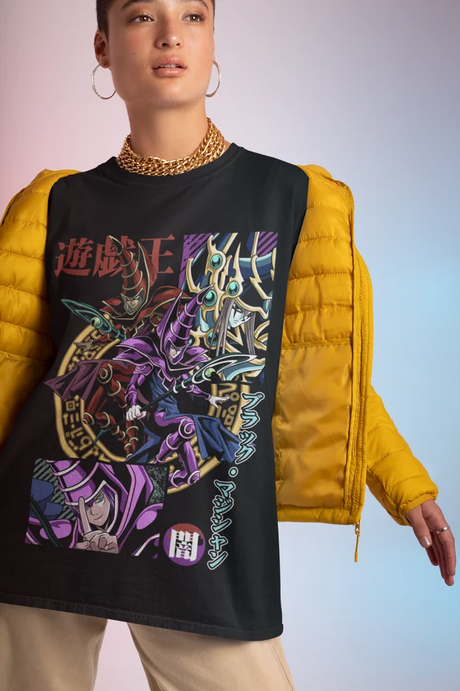 Immerse yourself in this Dark Magician tee, perfect for anime fans. Looking for more Yu-Gi-Oh! merch? Explore our full collection of anime merch now!