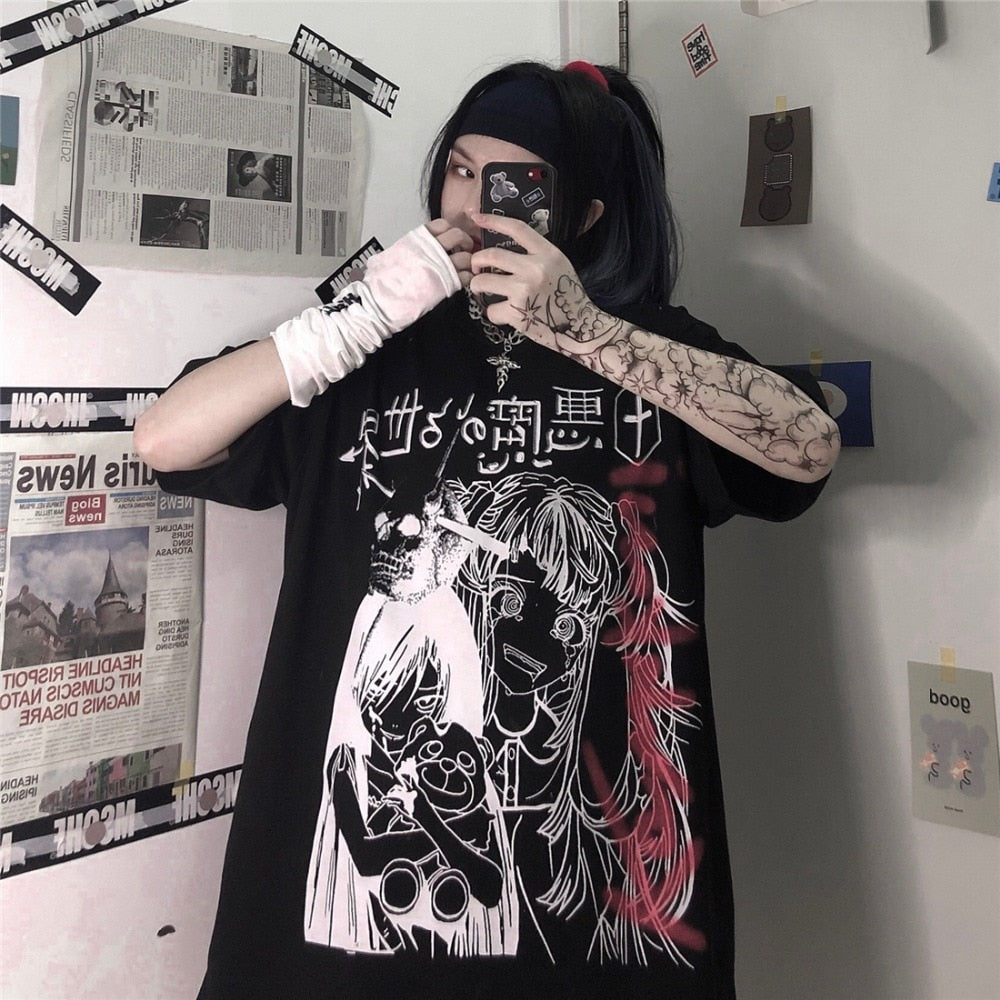 Goth Anime Oversized Tees