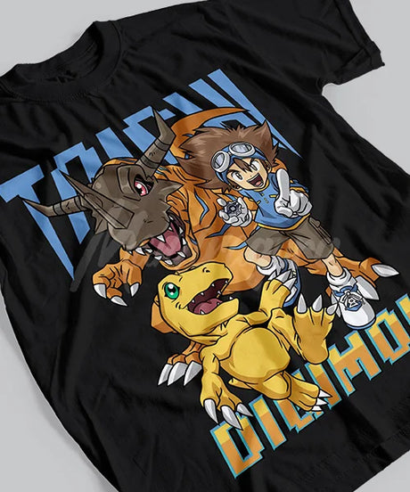 Here at Everythinganimee we have the best anime shirts in the world.
Unleash your inner Digi Tamer with this iconic design featuring your favorite Digimon companions. This shirt perfectly captures the adventurous spirit of the Digimon universe, making it a must-have for fans of all ages.