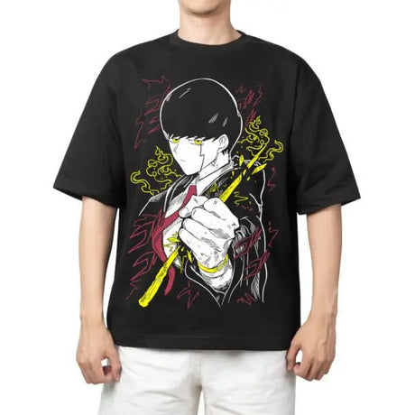 Here at Everythinganimee we have the best anime shirts in the world.
Unleash your inner strength with the Mash Burnedad Power Tee, featuring a dynamic illustration of Mash wielding his signature weapon. This tee is designed for fans who love bold.