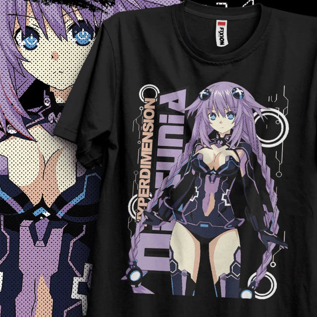 Immerse yourself in this striking Neptunia Tee, perfect for anime fans. Looking for more Hyperdimension merch? Explore our full collection of anime merch now!