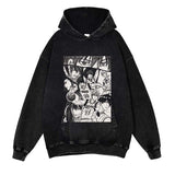 Slam Dunk Washed Black Streetwear Cotton Vintage Hoodie