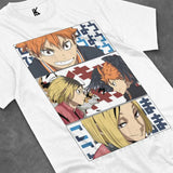 Here at Everythinganimee we have the best anime shirts in the world.
Get ready to relive the intense rivalry with this Haikyuu! tee, showcasing the iconic Dumpster Battle scene. The design captures the fierce determination and sportsmanship of your favorite volleyball players. 