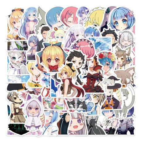 This sticker collection invites you into the thrilling adventures in Re Zero. | If you are looking for more Re Zero Merch, we have it all! | Check out all our Anime merch now!