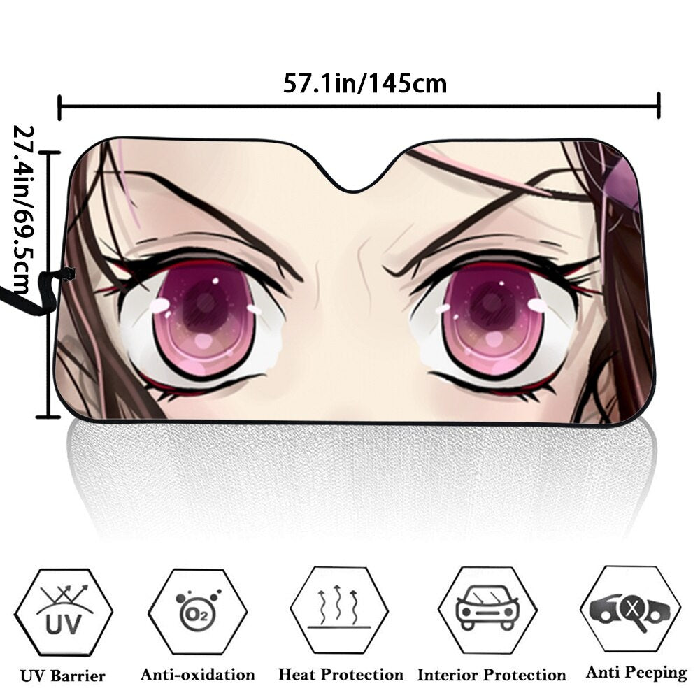 Demon Slayer Eyes Front Windshield Sunshade