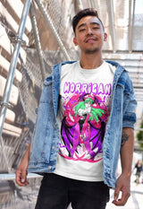 Here at Everythinganimee we have only the best anime merch! Free Global Shipping.
Unleash the power of the iconic Darkstalkers character, Morrigan Aensland, with this striking t-shirt. Whether you're a long-time fan of the series or just love the aesthetic of this seductive succubus, this shirt is a must-have for any collection. 