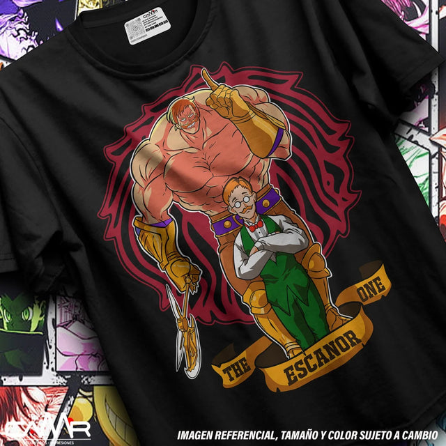 Here at Everythinganimee we have the best anime shirts in the world.
Celebrate the power of pride with this striking Escanor tee from The Seven Deadly Sins. Featuring the iconic dual form of Escanor, this shirt showcases both his towering, muscular "The One" persona and his modest daytime form.