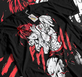 Here at Everythinganimee we have the best anime shirts in the world. 
Unleash your inner fighter with this dynamic Baki T-Shirt, featuring the intense imagery of Yujiro Hanma from Baki The Grappler. 