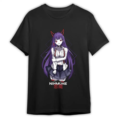 Immerse yourself in this striking Numi Tee, perfect for anime fans. Looking for more Akuma Nihmune merch? Explore our full collection of anime merch now!